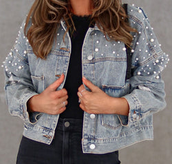 Bead Detail Denim Jacket