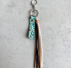 Genuine Leather Tassel Keychain