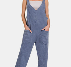 Zenana Pocketed Wide Strap Jumpsuit