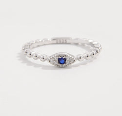 925 Sterling Silver Inlaid Zircon Ring