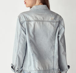 RISEN Distressed Button Up Jacket