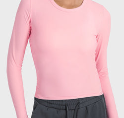 Round Neck Long Sleeve Sports Top