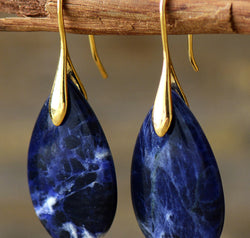 Natural Stone Teardrop Earrings