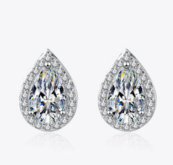 Moissanite Teardrop Stud Earrings