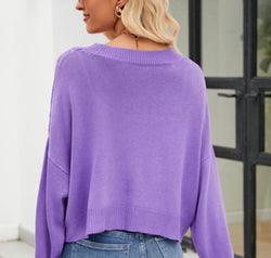 V-Neck Button Down Cardigan