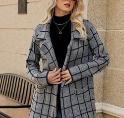 Printed Open Front Lapel Collar Cardigan with Pockets