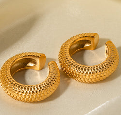 Scale Stainless Steel Cuff Earrings