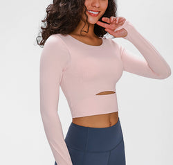 Long Sleeve Cropped Top With Sports Strap