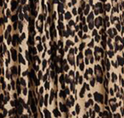 Plus Size Leopard Elastic Waist Midi Skirt