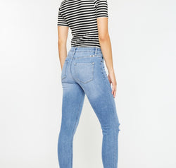 Kancan Distressed Cat's Whiskers Button Fly Jeans