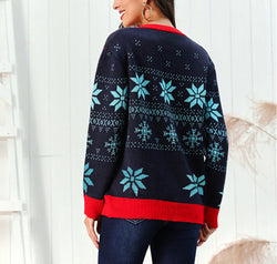 Snowflake Pattern Button Down Cardigan