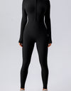 Half Zip Mock Neck Active Jumpsuit