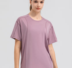 Round Neck Short Sleeve Active Top