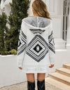 Geometric Fuzzy Hooded Cardigan