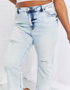 RISEN Full Size Camille Acid Wash Crop Straight Jeans