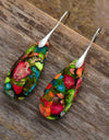 Handmade Teardrop Shape Natural Stone Dangle Earrings