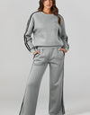 Round Neck Long Sleeve Top and Pants Active Set