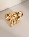 18K Gold-Plated Stainless Steel Bow Ring