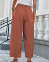 Drawstring Pocketed Wide Leg Pant