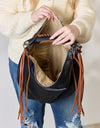 SHOMICO Fringe Detail Contrast Handbag