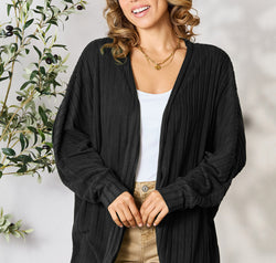 Basic Bae Full Size Ribbed Cocoon Cardigan