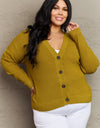 Zenana Kiss Me Tonight Full Size Button Down Cardigan in Chartreuse