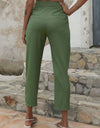 Straight Leg Cropped Pants with Pockets