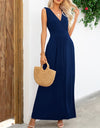 Surplice Neck Sleeveless Maxi Dress