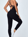 Crisscross Spaghetti Strap Active Jumpsuit