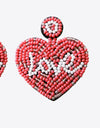 LOVE Beaded Heart Earrings