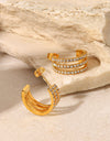 Stainless Steel Inlaid Zircon C-Hoop Earrings