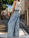 Adjustable Strap Wide Leg Denim Overalls