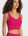 Deep V-Neck Crop Sports Bra