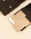 Geometric Buckle Elastic Wide Belt