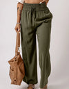 Smocked High Waist Wide Leg Pants