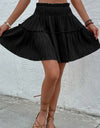 Smocked Waist Frill Trim Skirt