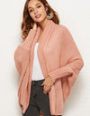 Open Front Dolman Sleeve Longline Cardigan