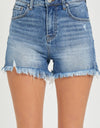 RISEN Full Size High Rise Raw Hem Denim Shorts