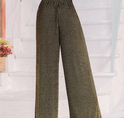 Ribbed Tied Wide Leg Pants