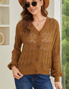 Openwork V-Neck Cardigan