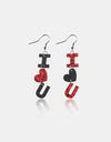 PU Leather Iron Hook Dangle Earrings