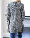 Heathered Open Front Cardigan with Pockets