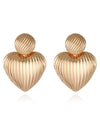 Zinc Alloy Ribbed Earrings