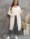 Plus Size Long Sleeve Pocketed Cardigan