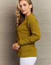 Zenana Kiss Me Tonight Full Size Button Down Cardigan in Chartreuse