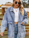 Collared Neck Button Up Denim Jacket