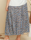 Plus Size Geometric Pleated Skirt