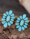 Flower Shape Artificial Turquoise Earrings