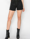 RISEN Full Size High Waist Raw Hem Denim Shorts