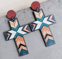 Cross Drop Earrings